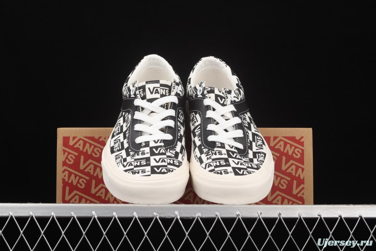 Vans Bold Ni checkerboard black and white printed cashew flower low upper board shoes VN0A3WLP42M