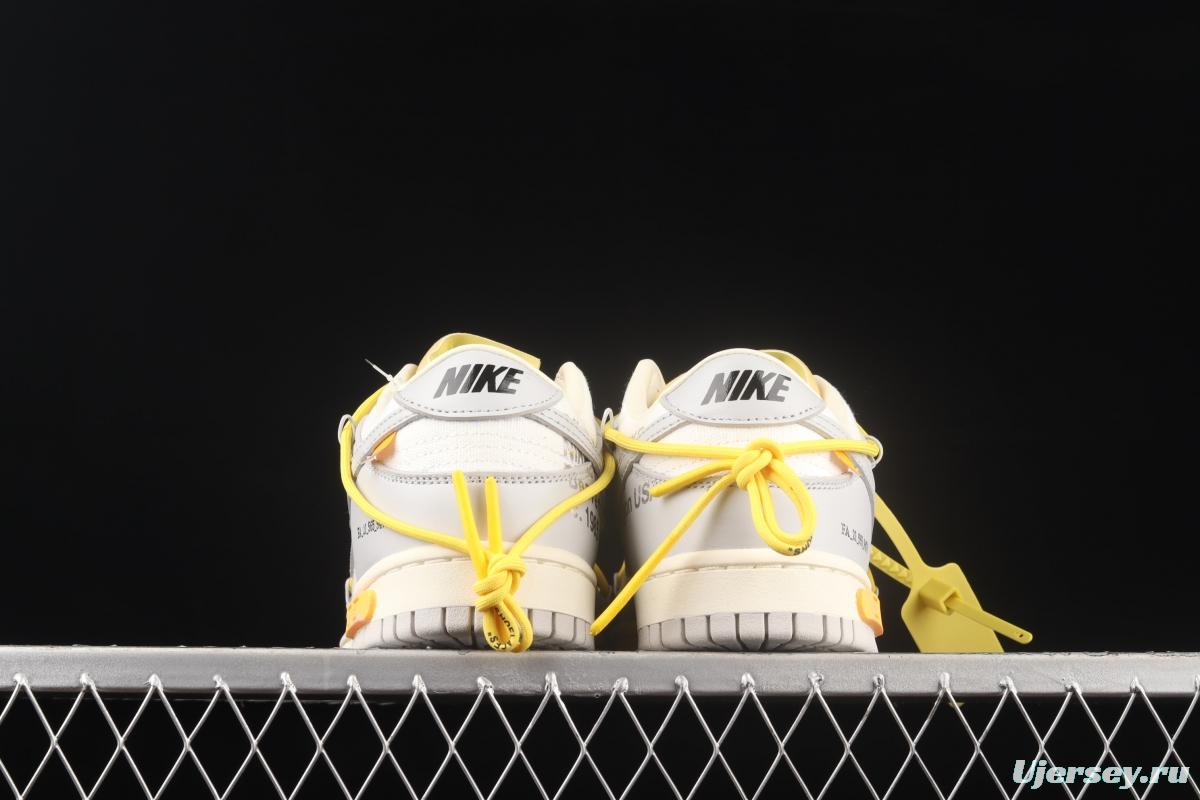 OFF-White x NIKE DUNK Low OW grey leisure sports skateboard shoes DM1602-103