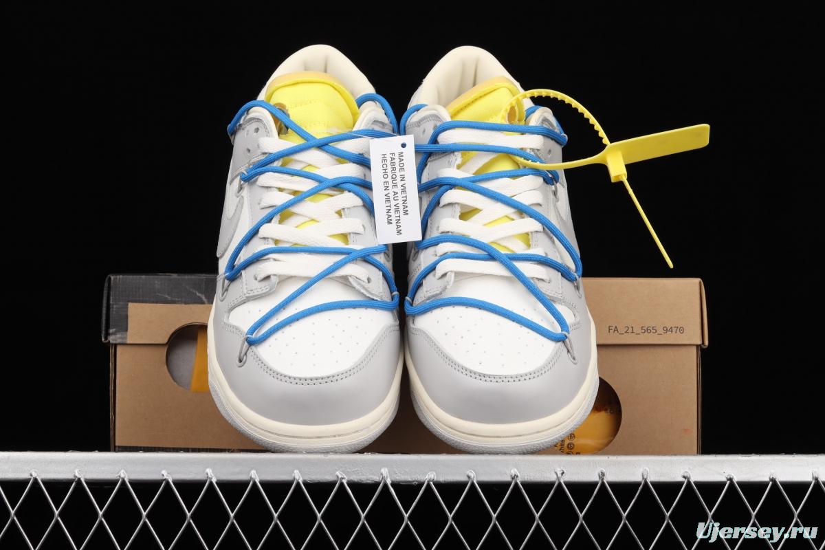 OFF-White x NIKE DUNK Low 04 of 50 OW white gray leisure sports skateboard shoes DM1602-112