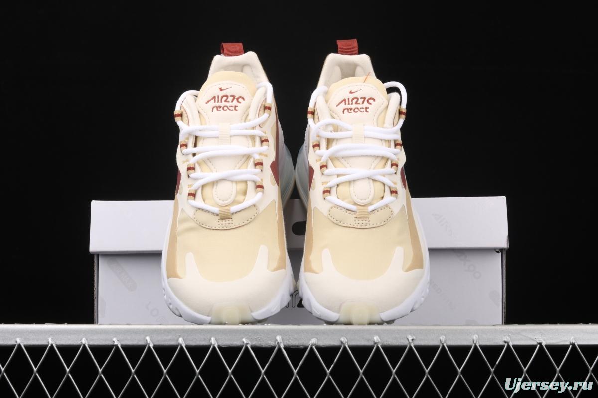 NIKE Air Max 270React new high frequency mesh hollowed-out half-palm air cushion running shoes AT6174-700