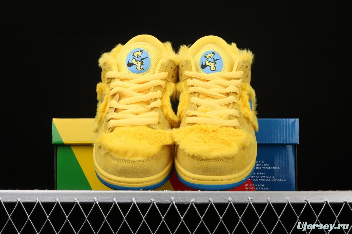 Grateful DeAdidas x NIKE SB DUNK Low Yellow Bear joint style yellow and blue bear sports skateboard shoes CJ5378-700