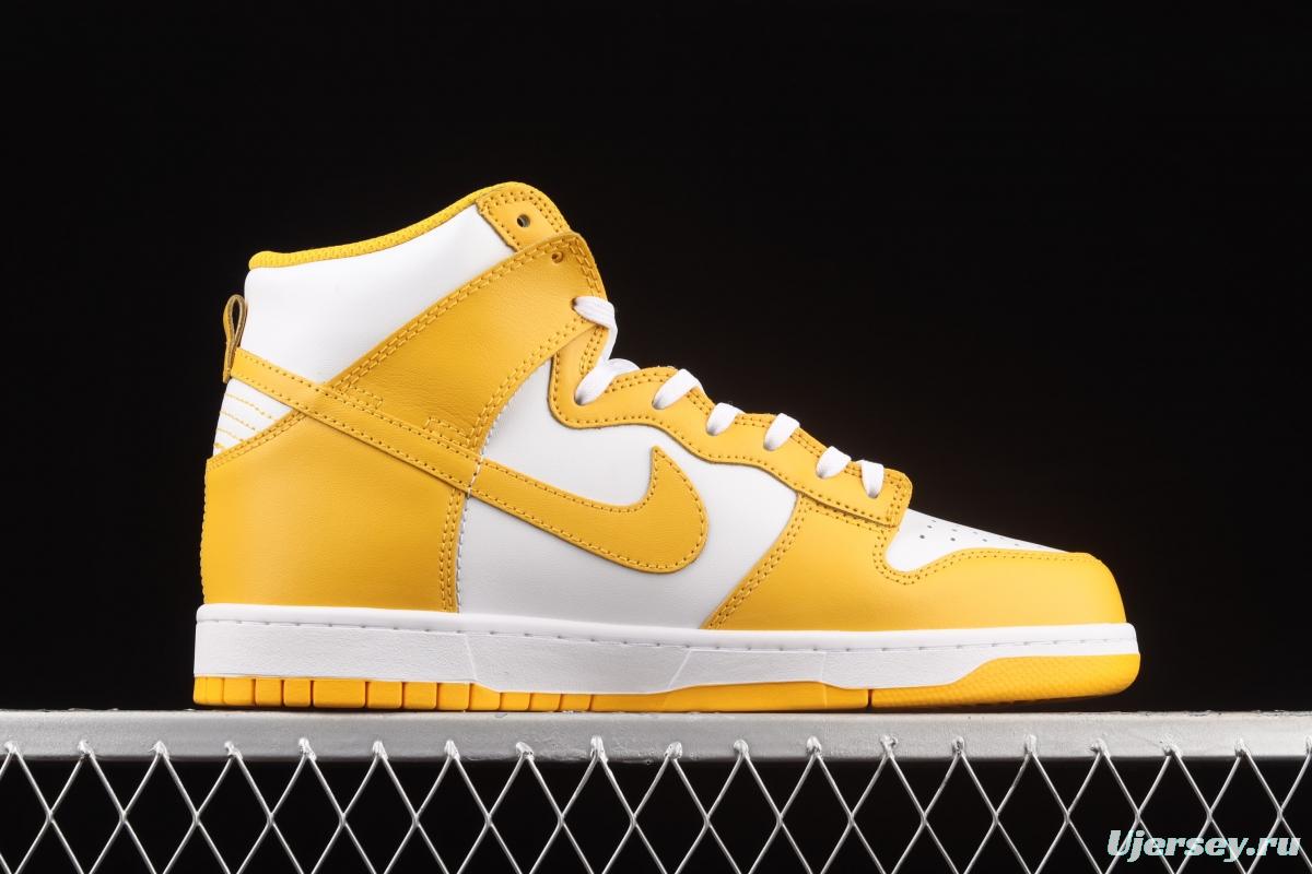 NIKE SB DUNK High white and yellow color SB rebound high upper shoes DD1869-106