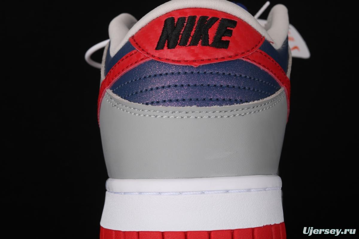 NIKE DUNK Low Samba Japan restricts the sale of Super Blue / Samba Red-Silver leisure sports board shoes CZ2667-400