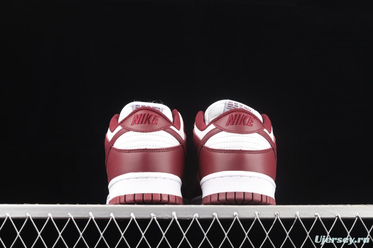 NIKE SB DUNK Low Prm wine red and white color SB buckle rebound fashion leisure board shoes DD1503-108