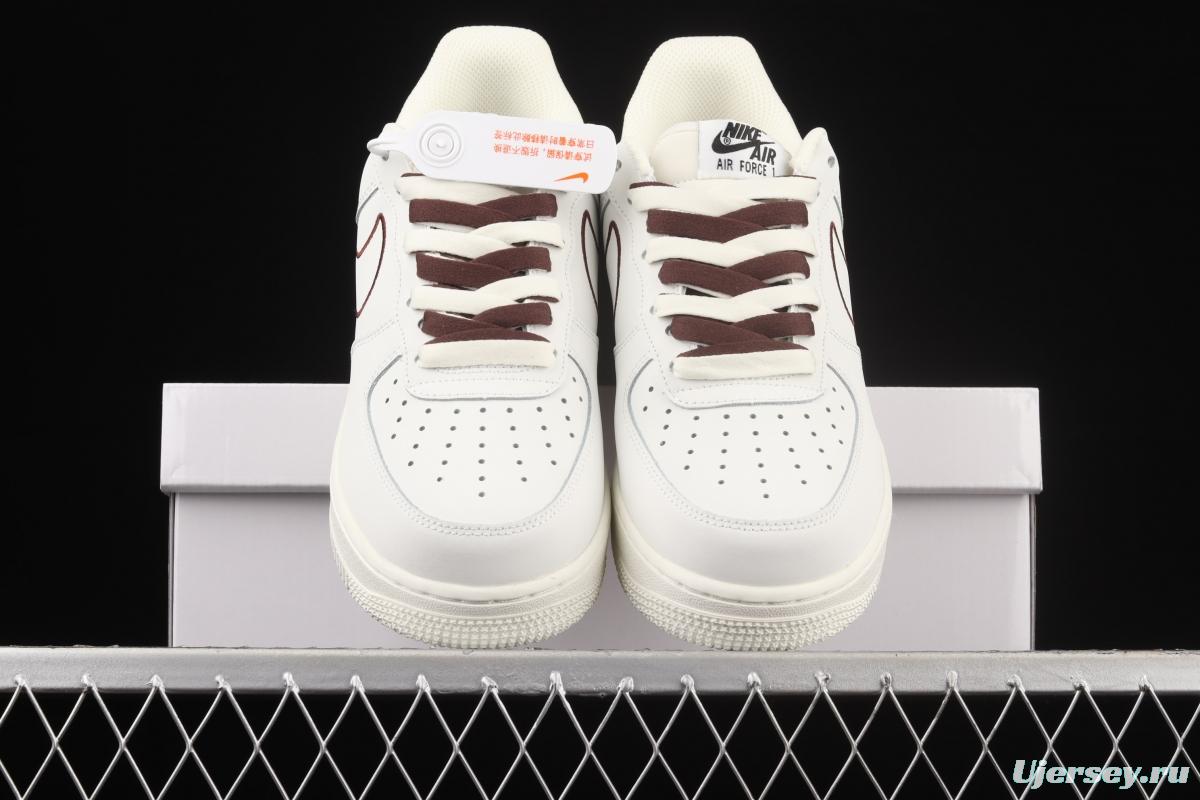 NIKE Air Force 11407 Low beige electric embroidery hook low-top casual board shoes CL6326-138,