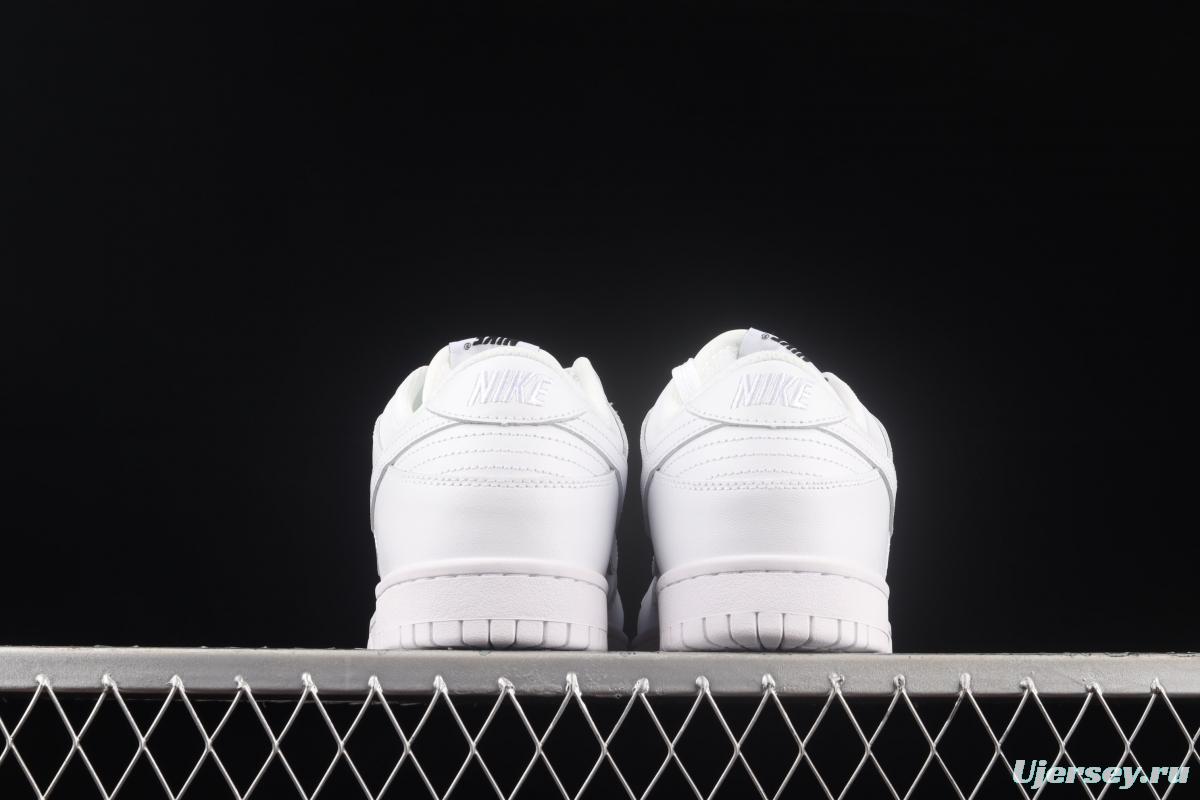 NIKE SB DUNK Low Prm Triple White pure white color SB buckle rebound fashion casual board shoes DD1503-109