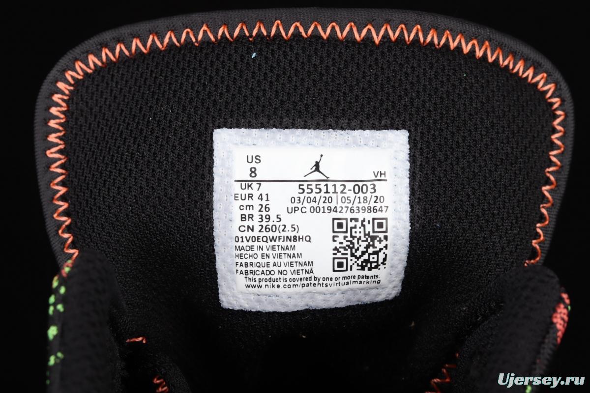 Air Jordan 1 Mid SE flower black Zhongbang basketball shoes 555112-003