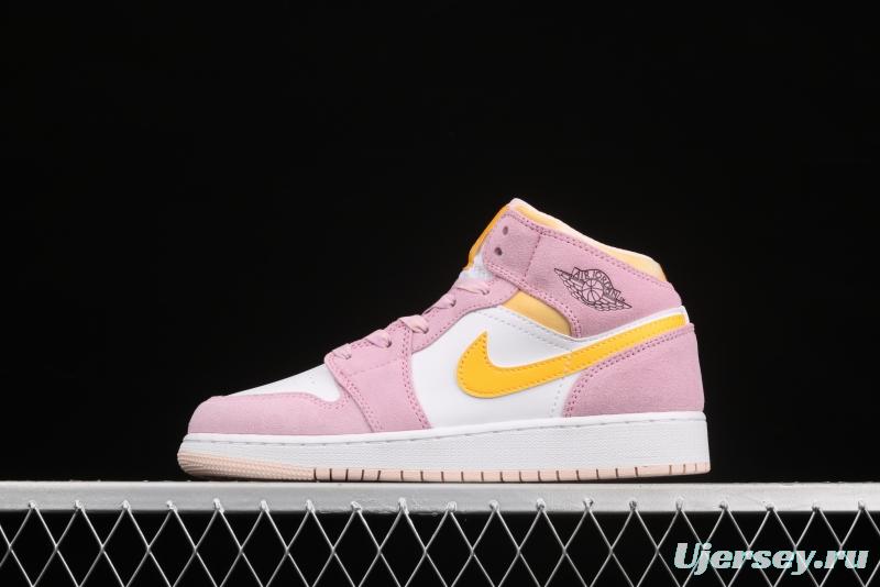 Air Jordan 1 Mid Junior Women's Powder Zhongbang Basketball shoes DC9517-600