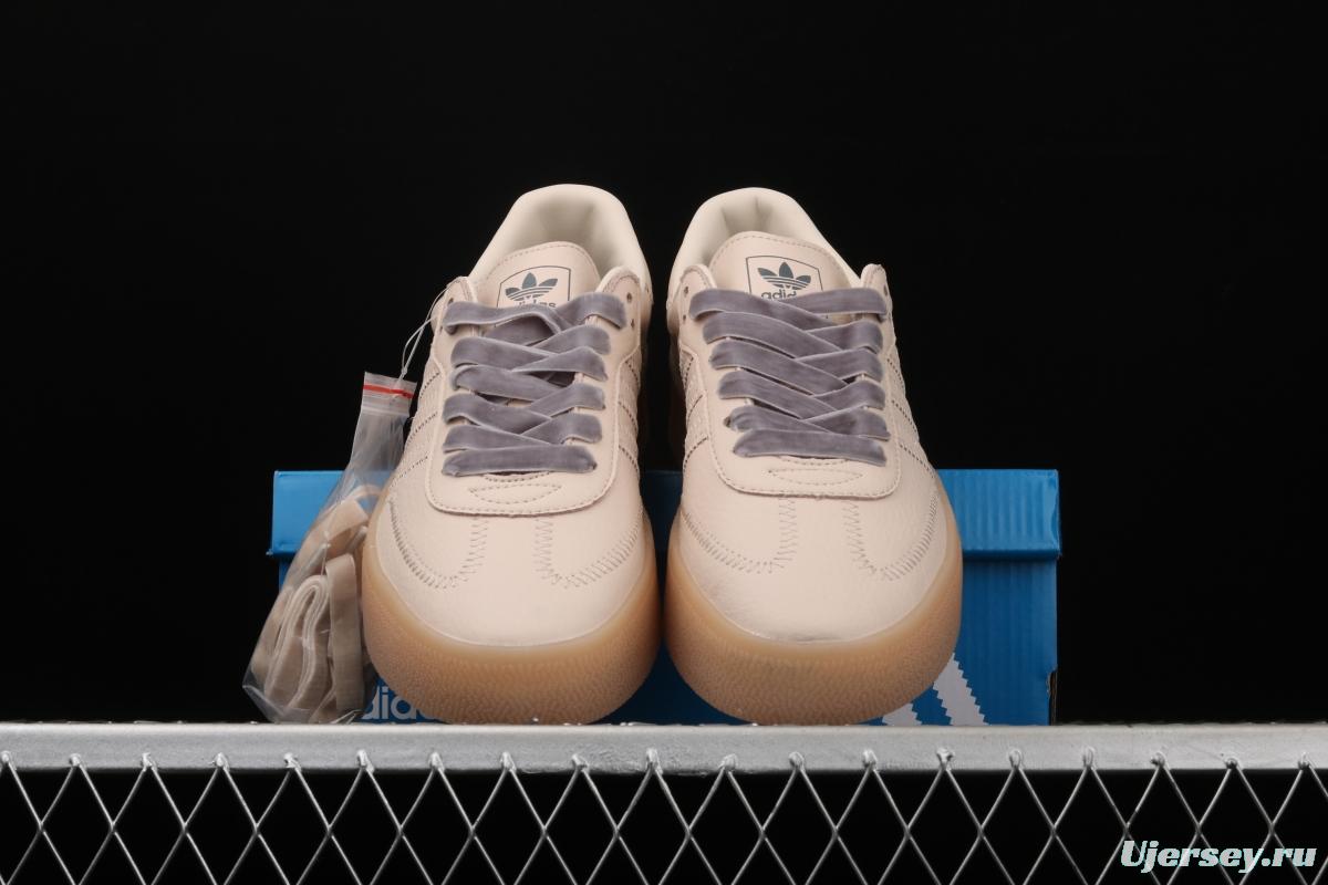 Adidas Sambarose W EF4970 clover retro khaki color head layer thick soles high board shoes