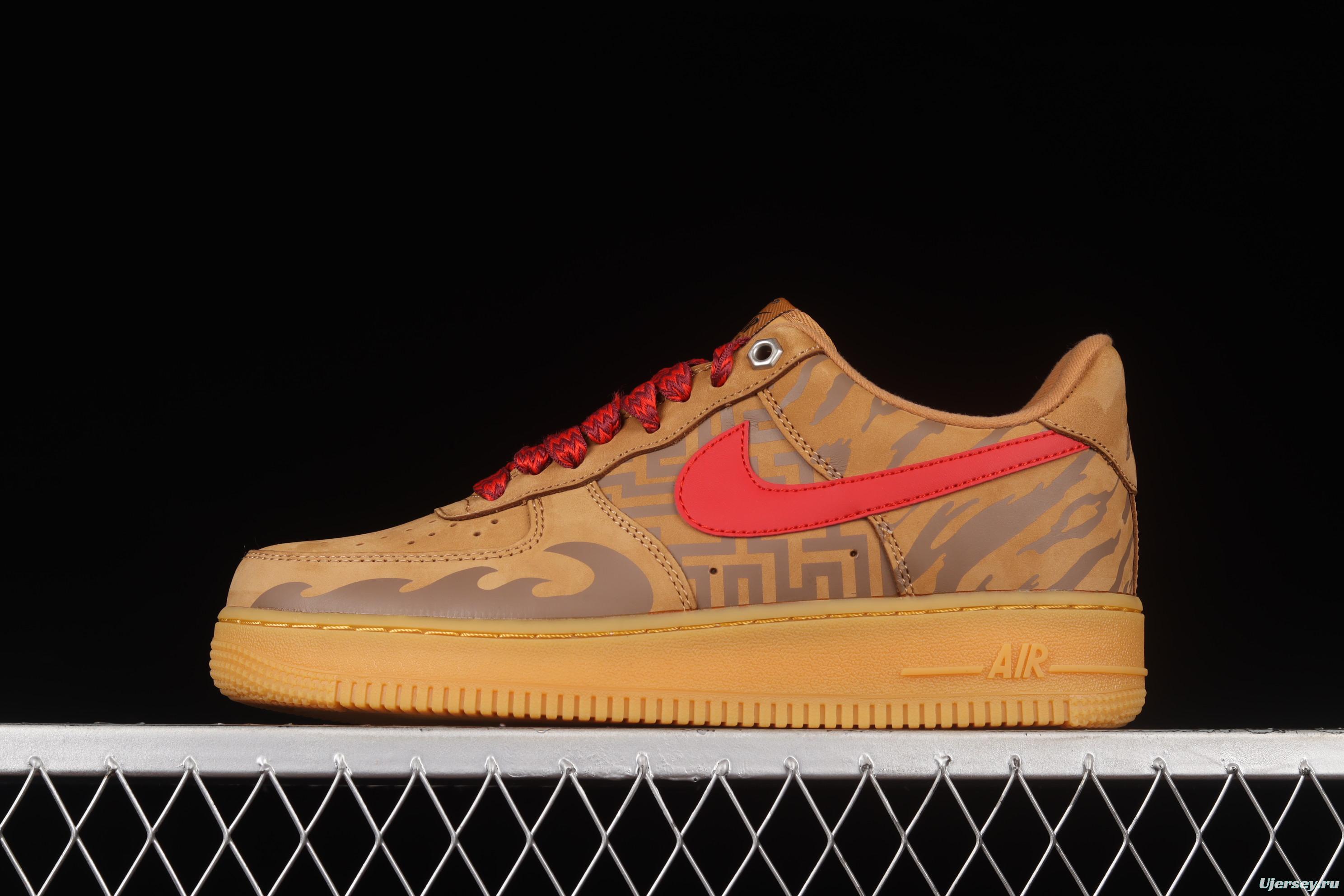 NIKE Air Force 1: 07 Low head suede wheat-colored tiger year limit low-top casual board shoes CJ9179-202