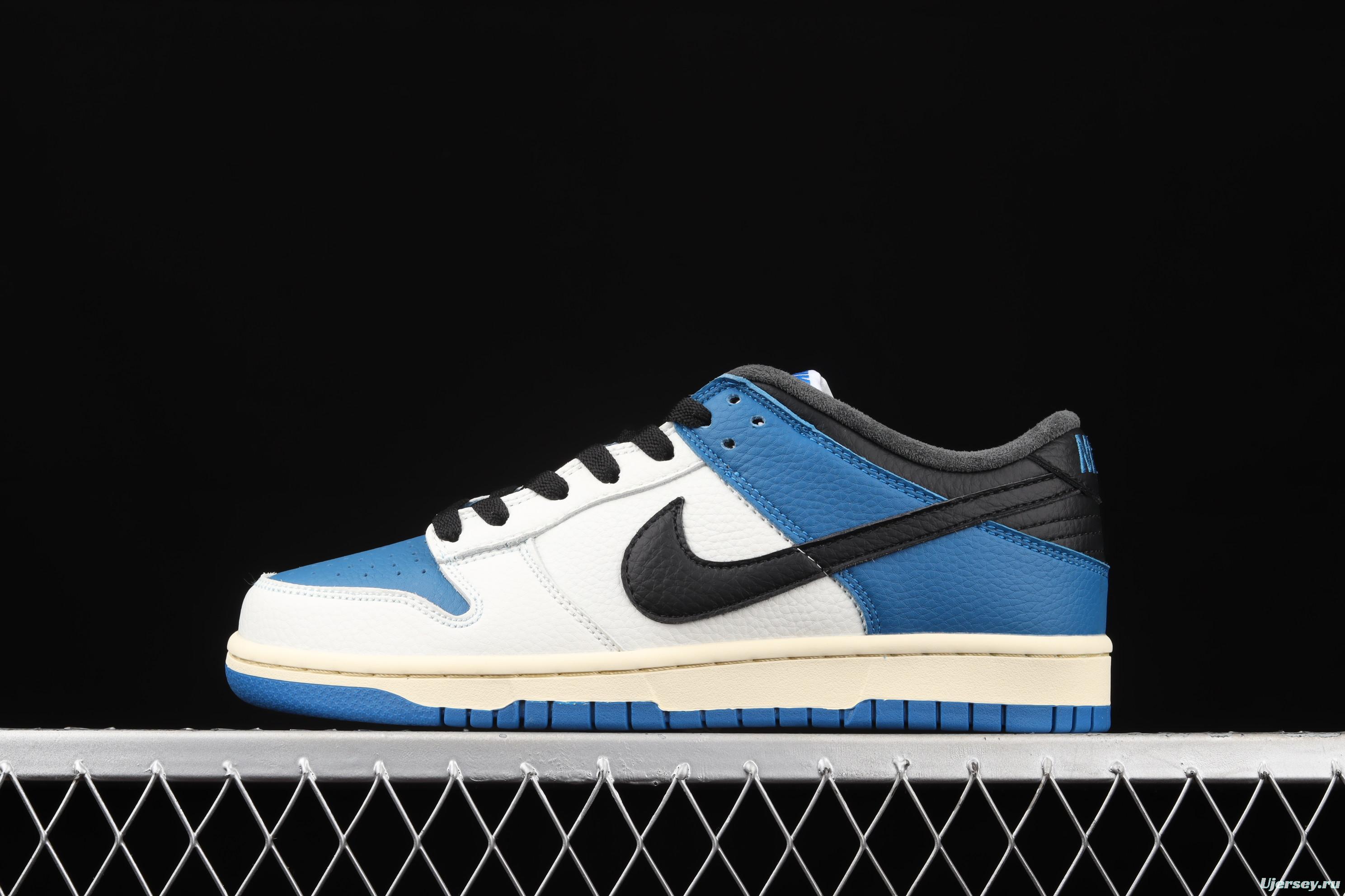 NIKE SB DUNK Low white, blue and black hook SB smash rebounds low upper board shoes DH0957-105