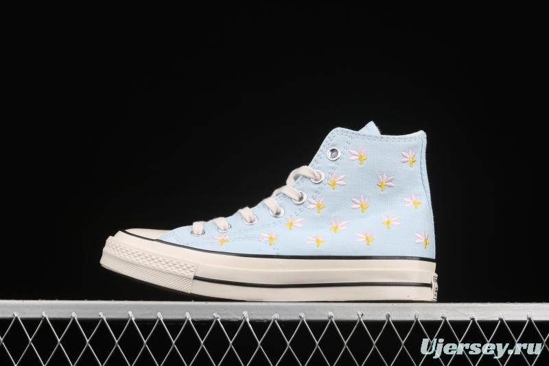 Converse 1970 Korean version milk blue floret high top leisure board shoes 570917C