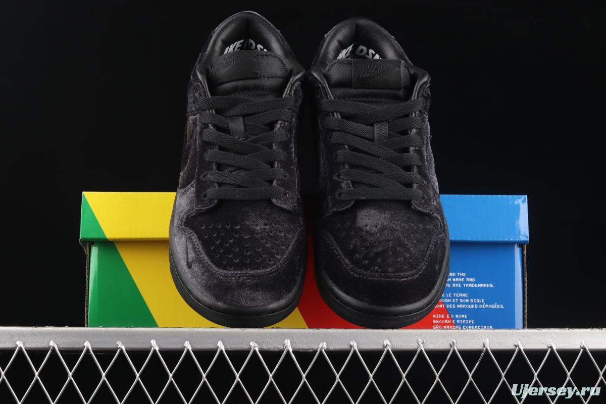 Dover Street Market x NIKE DUNK Low Triple Black Black Valentine's Day SB Slam Dunk Series low-top skateboard shoes DH2686-002
