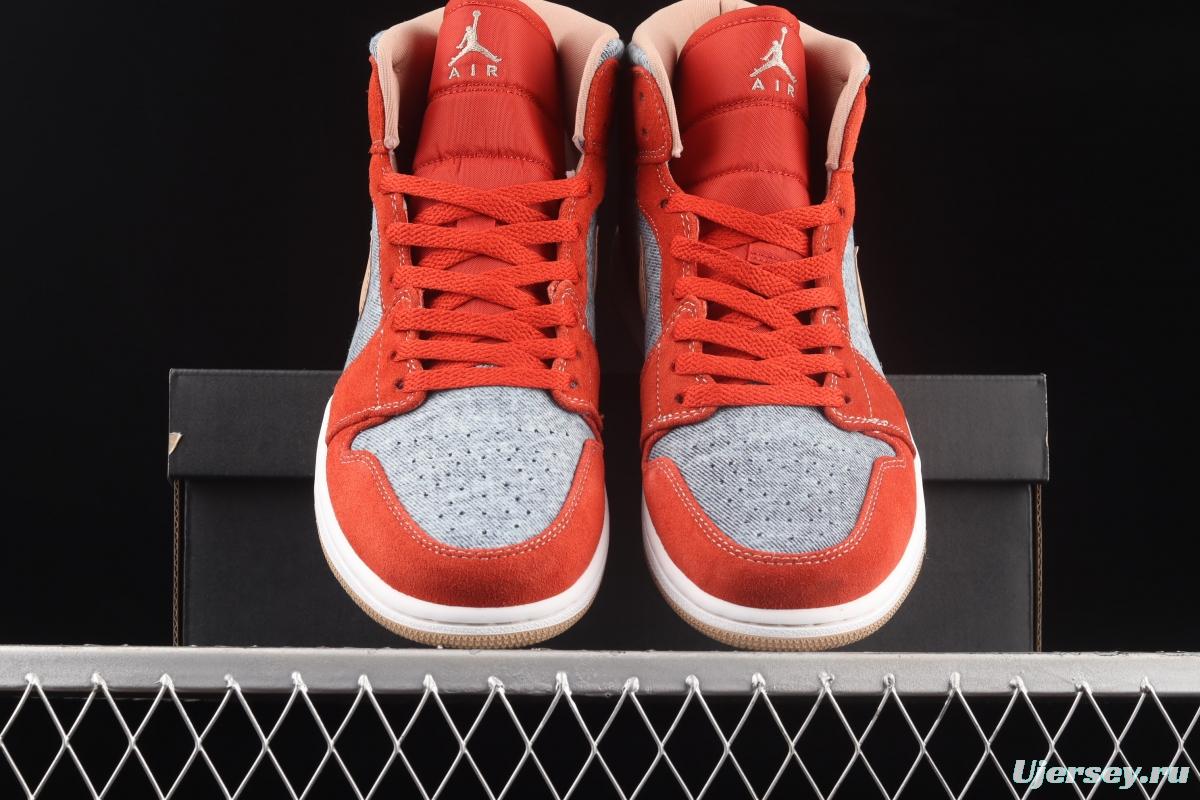 Levi's x Air Jordan 1 Mid Denim Levi denim basketball shoes DM4352-600