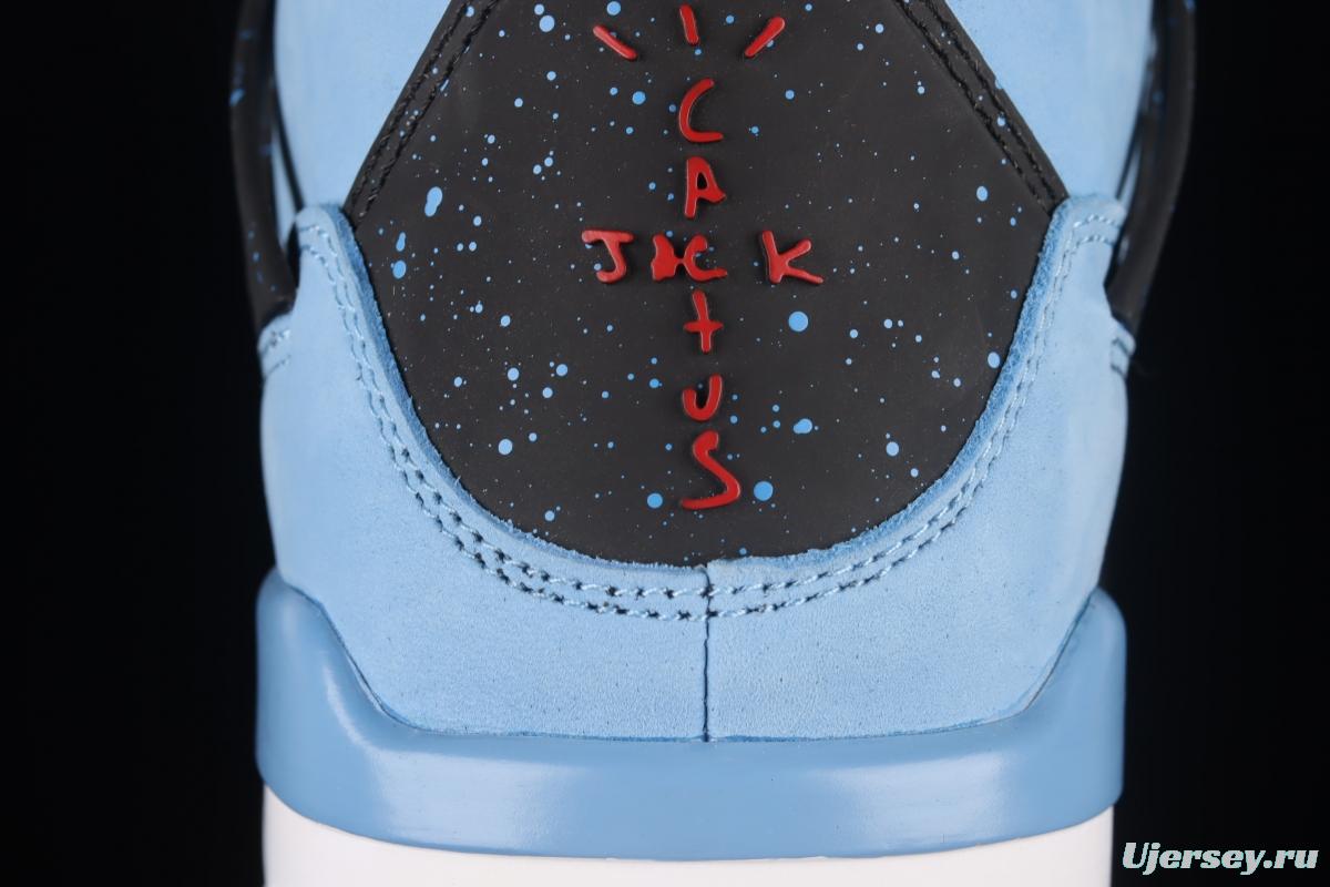 Travis Scott Cactus Jack x Air Jordan 4 Retro AJ4 joint style suede blue 308497-406