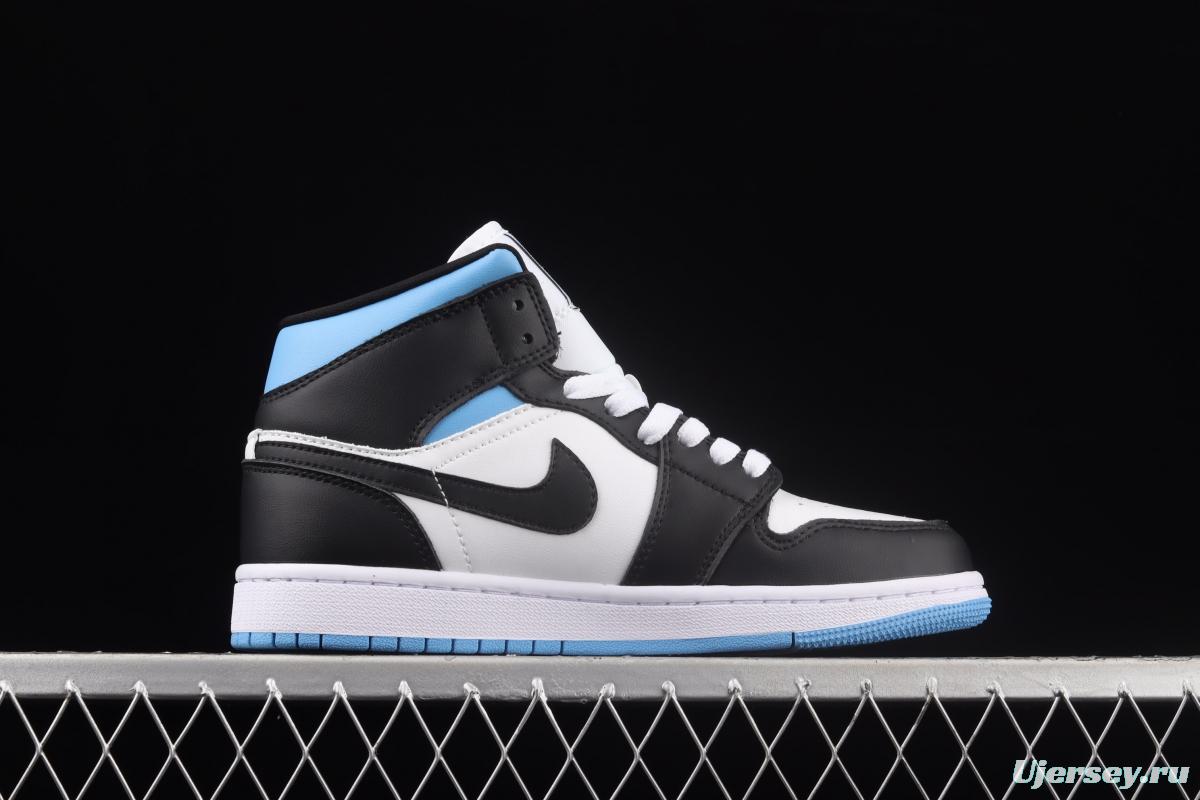 Air Jordan 1 Mid SE black, white and blue BQ6472-102