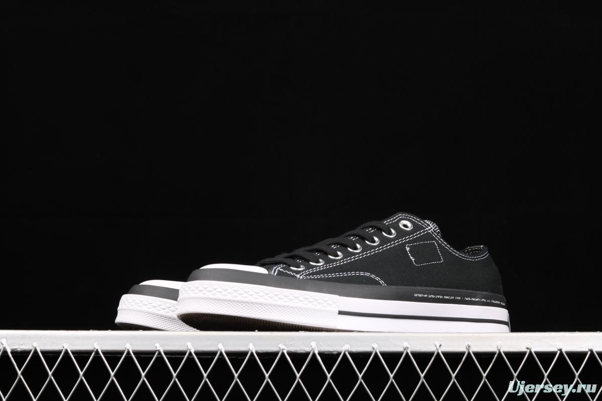 Fragment x Moncler x Converse 1970 S Fujiwara Hiroshi Fujiwara Lightning co-signed Chen Weiting with the same style collision graffiti classic low-top canvas shoes 169069C