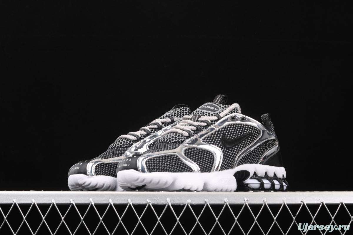 Stussy x NIKE Air Zoom Spiridon Caged 2 Spiri prison East cage 2 generation retro casual running shoes CU1854-001