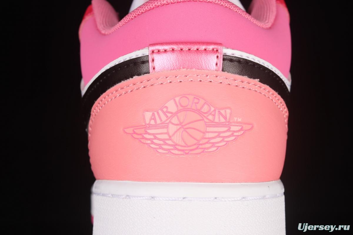 Air Jordan 1 Low white pink low top cultural basketball shoes 553560-162