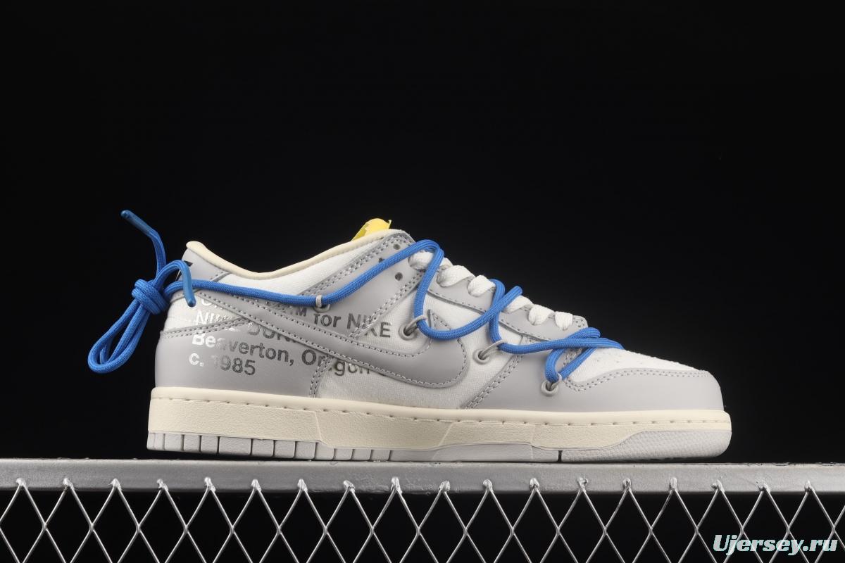 OFF-White x NIKE DUNK Low OW white gray leisure sports skateboard shoes DM1602-112