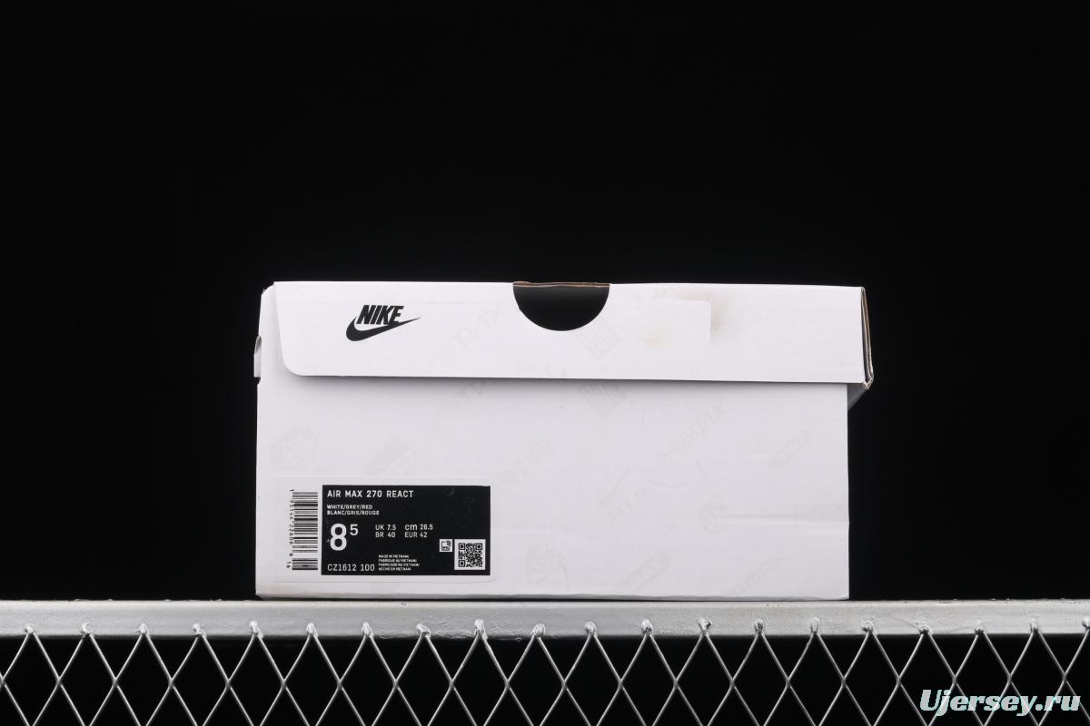 NIKE Air Max 270React new high-frequency mesh hollowing out function half-palm air cushion running shoes CZ1612-100