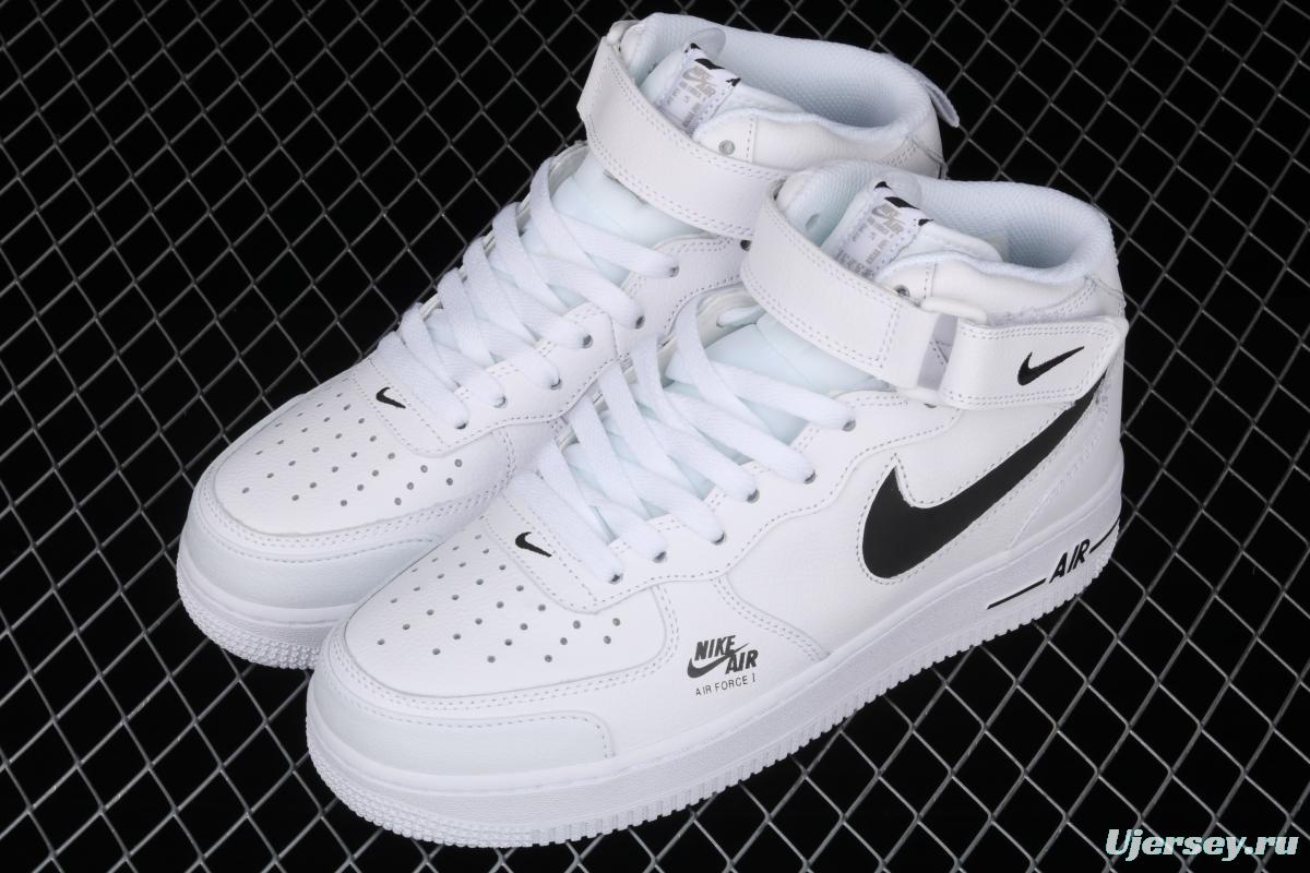 NIKE Air Force 1 Mid Premium ShAdidasow grey all-white side Logo3M reflective board shoes CV3039-108