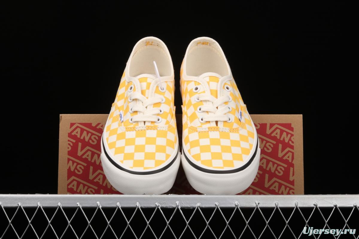 Vans Authentic classic Anna Heim orange checkerboard 4-hole low-edge high-end vulcanized skateboard shoes VN0A54F241P