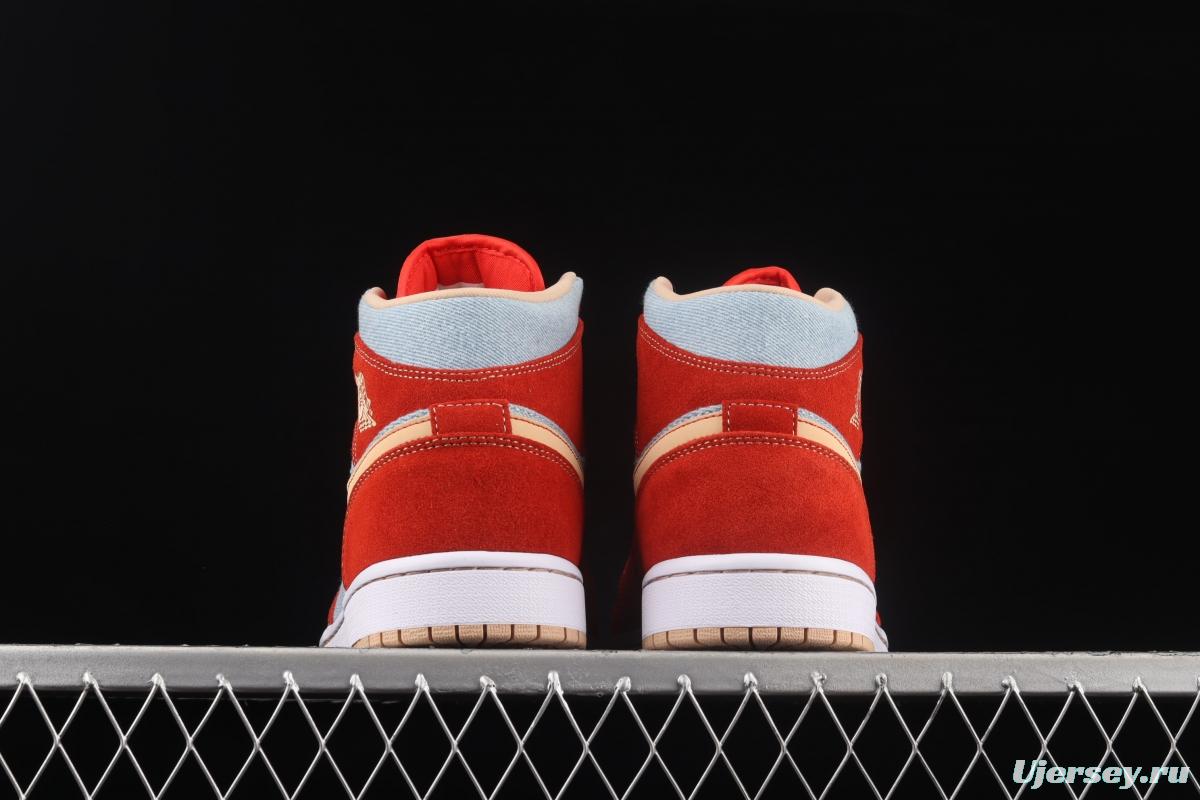 Levi's x Air Jordan 1 Mid Denim Levi denim basketball shoes DM4352-600