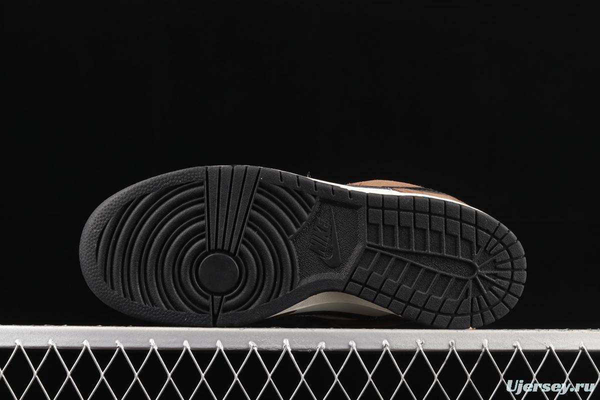 NIKE SB DUNK Low Pro Trail End Brown turn hair brown, white and black snake pattern dunk series low side leisure sports skateboard shoes 304292-102