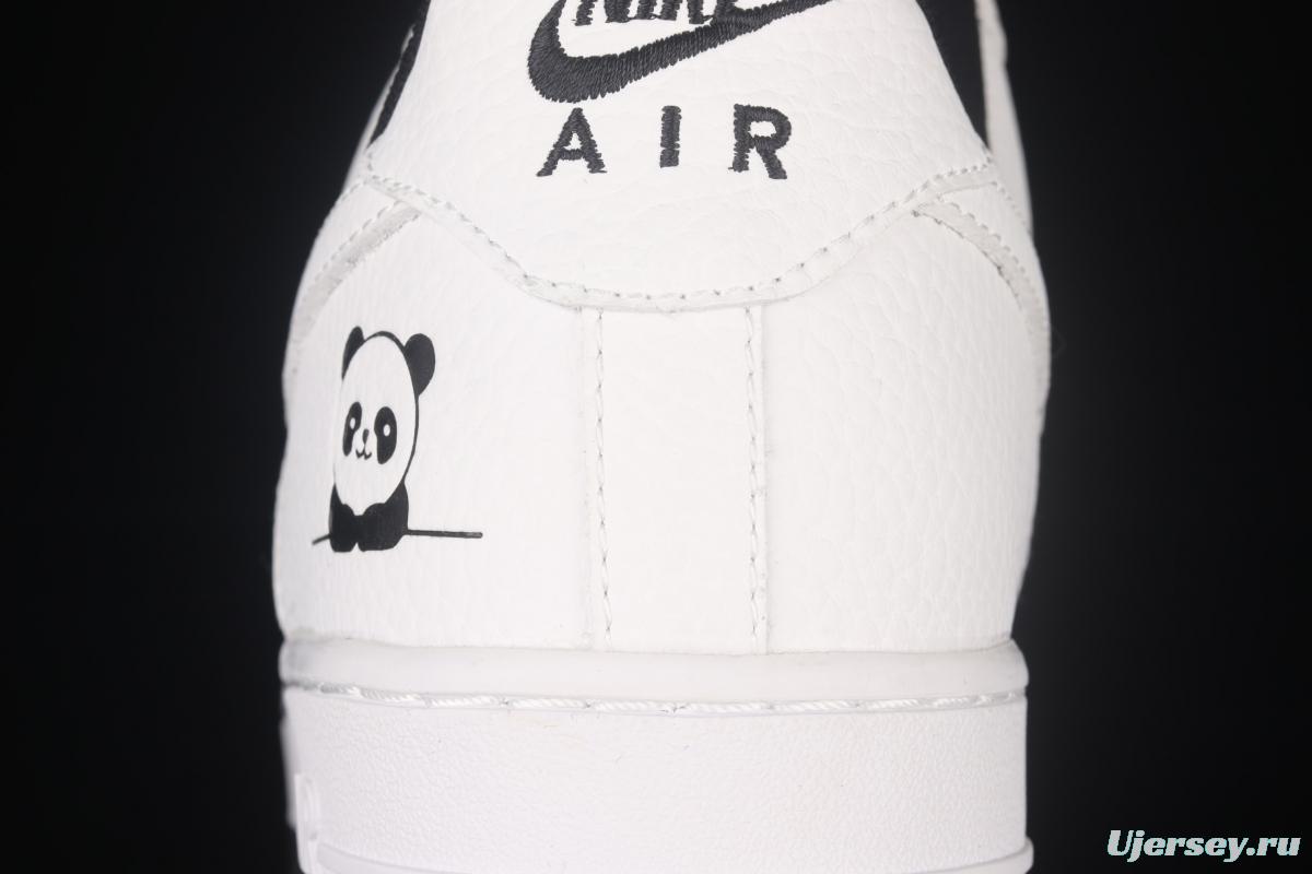 NIKE Air Force 1x07 Low black and white panda suede low-top casual board shoes 554826-116