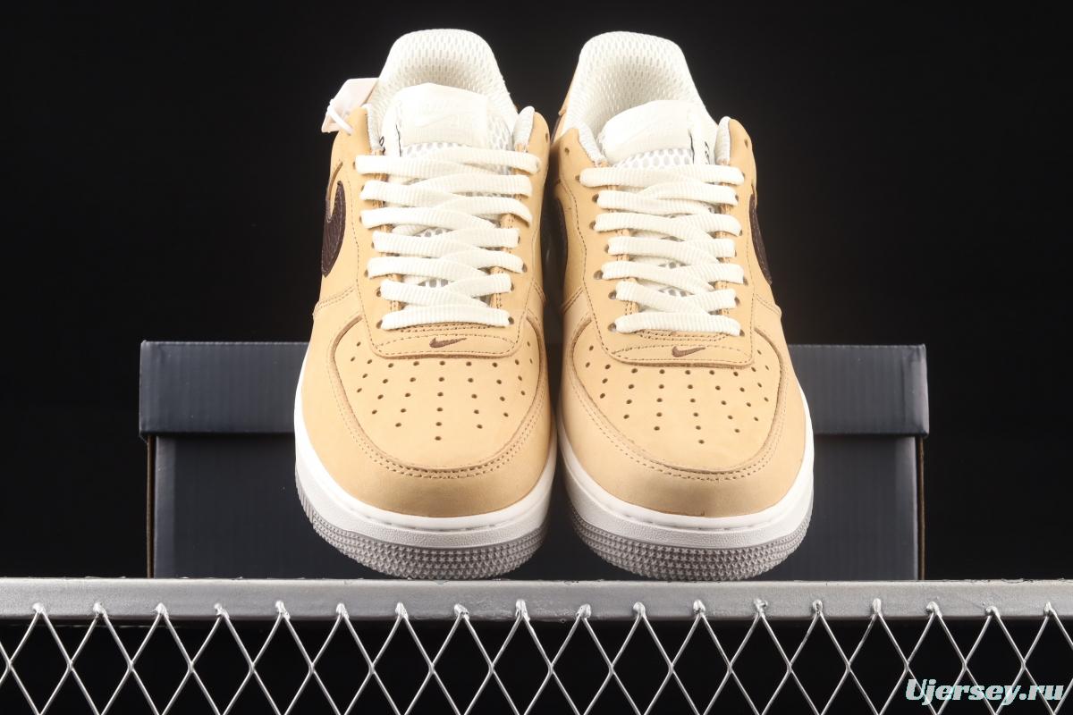 NIKE Air Force 11607 Low Manchester Bee khaki brown Manchester bee suede low-top casual board shoes DC1939-200