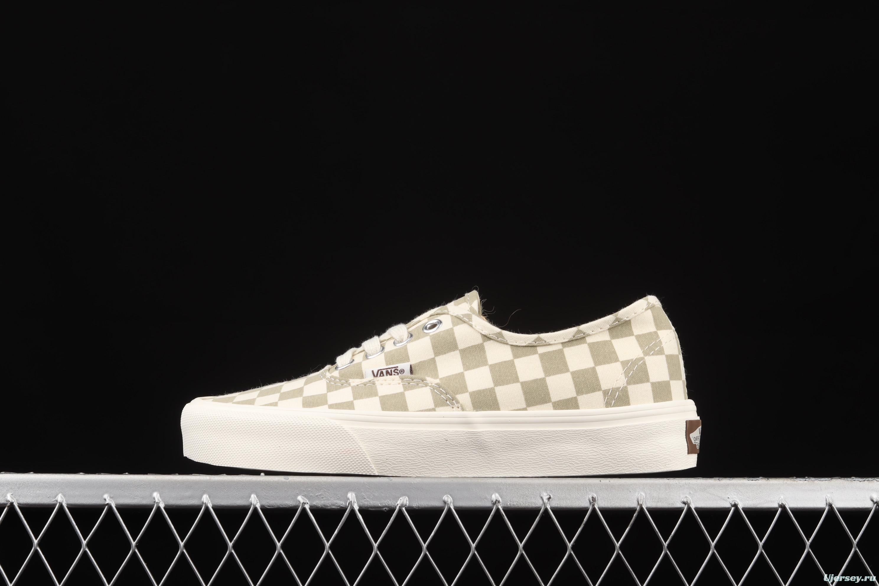 Vans Authentic Classic Anaheim Milk Tea White Brown Chess Lattice low Top Board shoes VN0A5HZS9FO