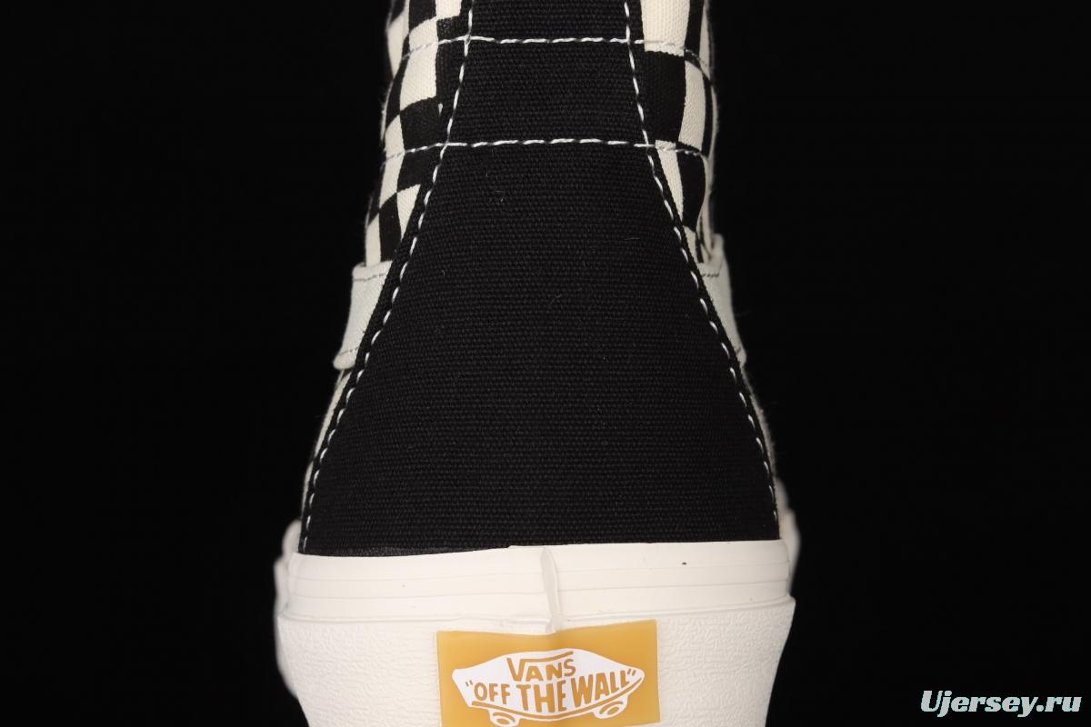 Vans Sk8-Hi Authentic black and white checkered high-top casual board shoes VN0A4RWY2BK