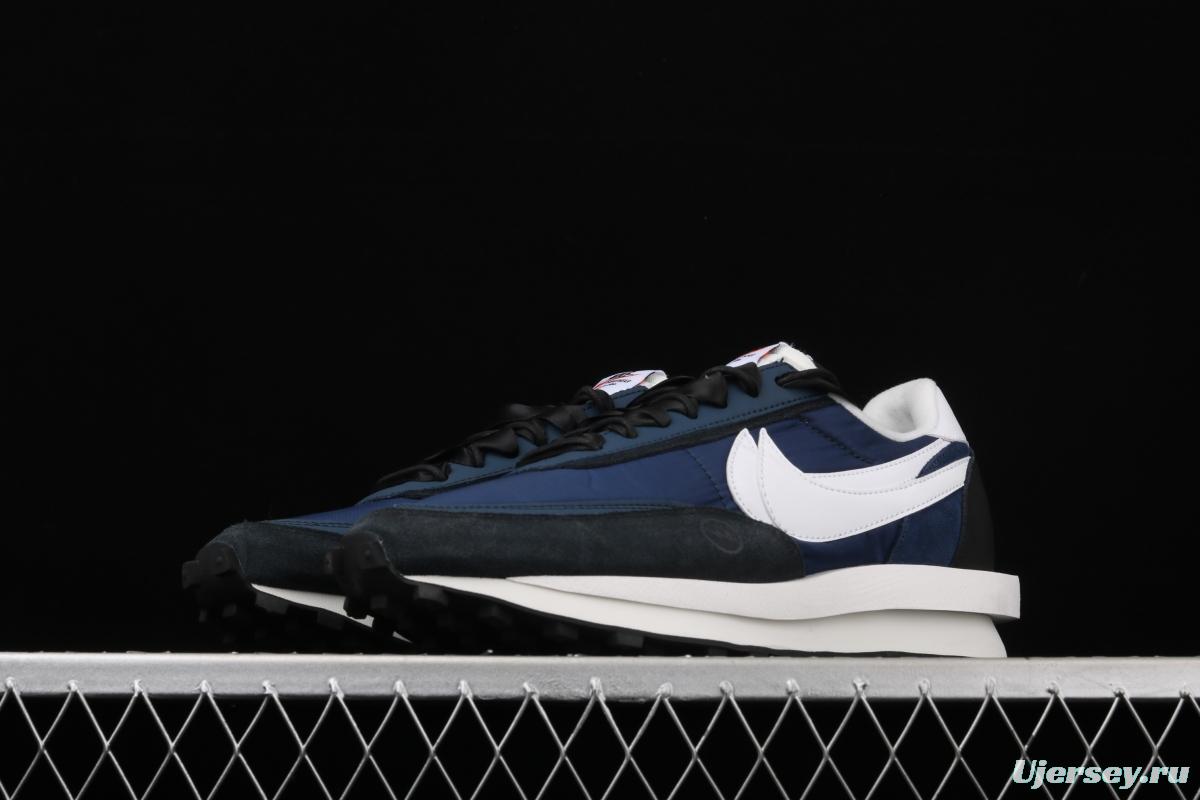 Fragment Design x Sacai x NIKE LVD Waffle Daybreak Fujiwara Hiroshi Fujiwara co-signed the catwalk style double hook Swoosh running shoes BV0073-041