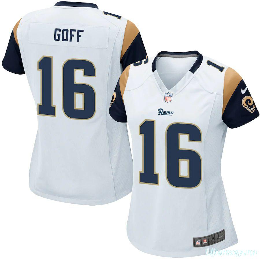 Women's Jared Goff White Road Player Limited Team Jersey