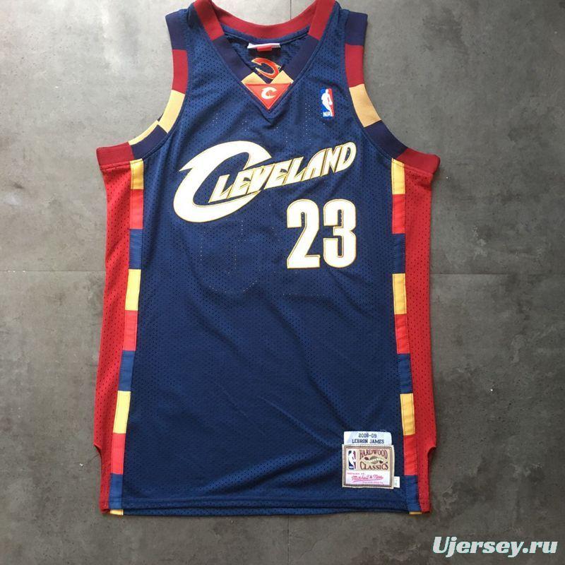 Men's LeBron James Navy Blue Retro Classic Team Jersey