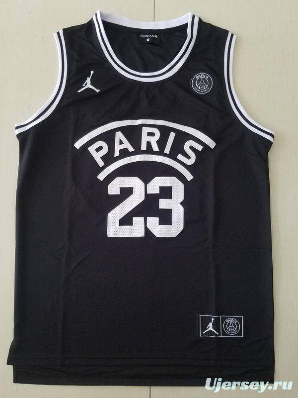 PSG Michael Jordan Black Basketball Jerseys