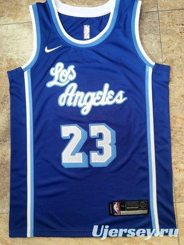 Men's LeBron James Blue Retro Classic Team Jersey