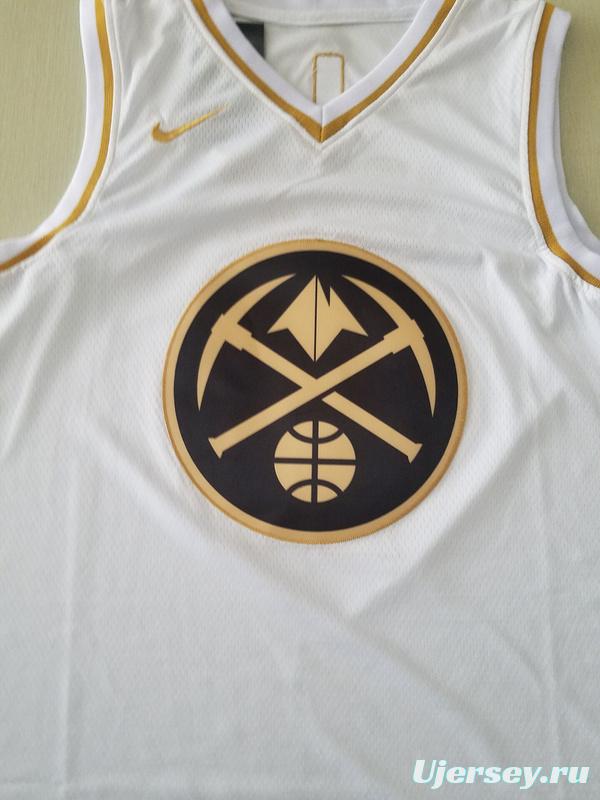 Nikola Jokic 15 White Golden Edition Jersey