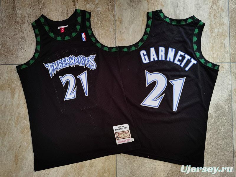 Men's Kevin Garnett Black Retro Classic Team Jersey