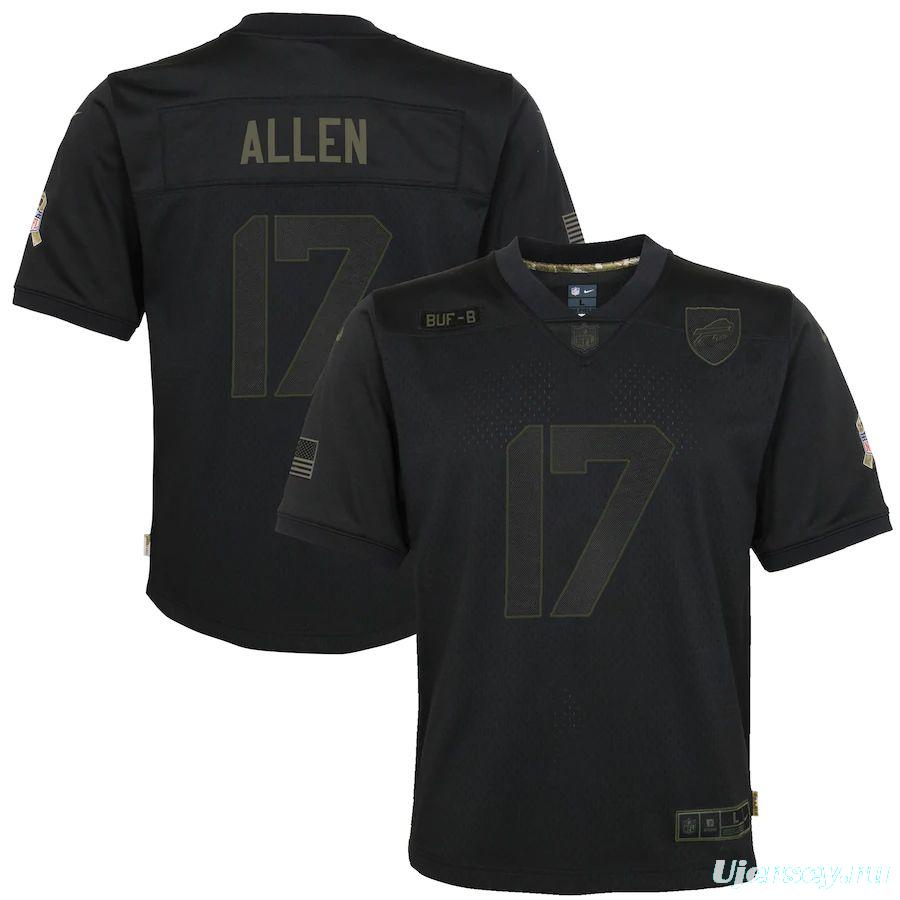 Youth Josh Allen Black 2020 Salute to Service Player Limited Team Jersey