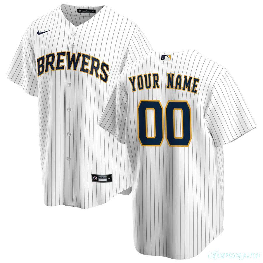 Men's White&amp;Navy Alternate 2020 Custom Team Jersey