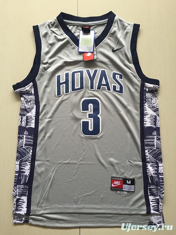 Allen Iverson 3 Hoyas College Gray Basketball Jersey