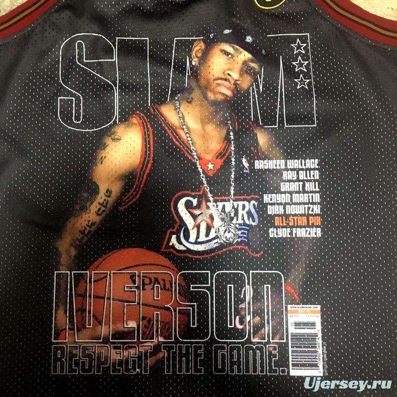 Men's Allen Iverson Black Retro Classic Team Jersey