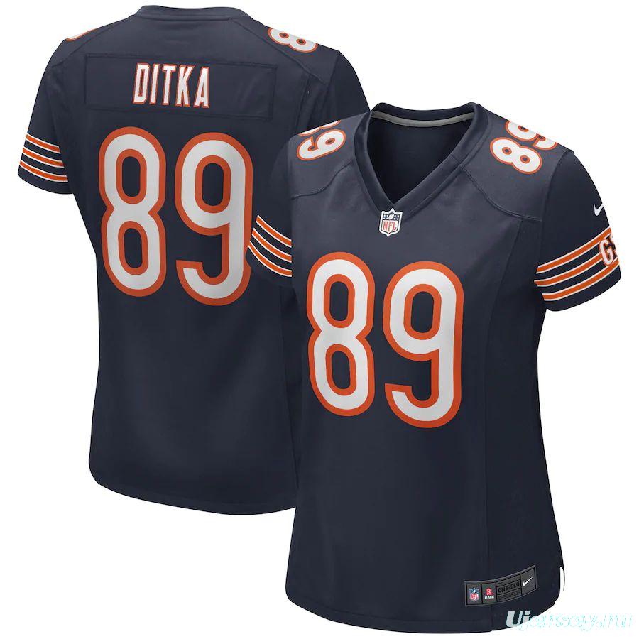 Women's Mike Ditka Navy Retired Player Limited Team Jersey