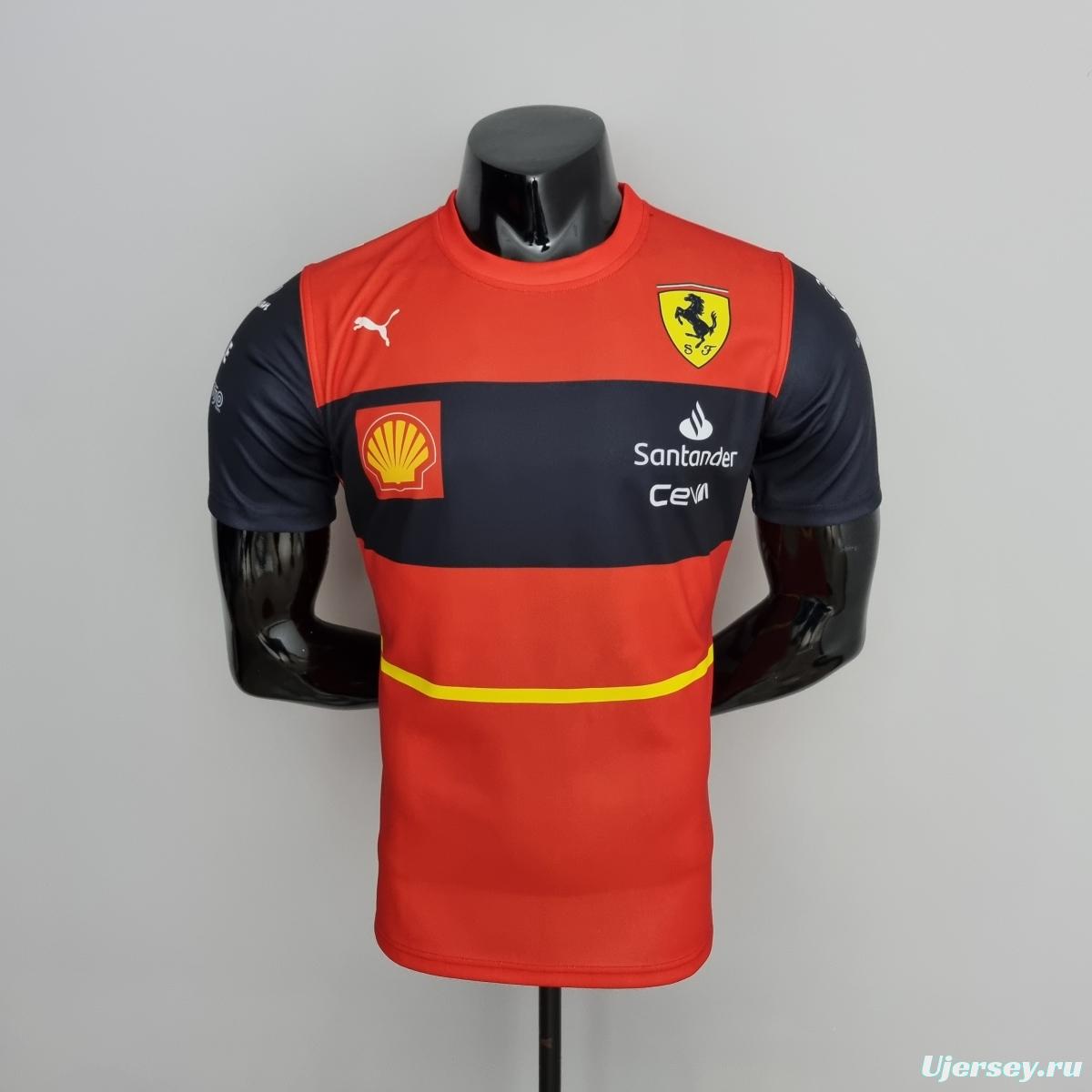 2022 F1 Formula One; Ferrari racing suit crew neck red 55