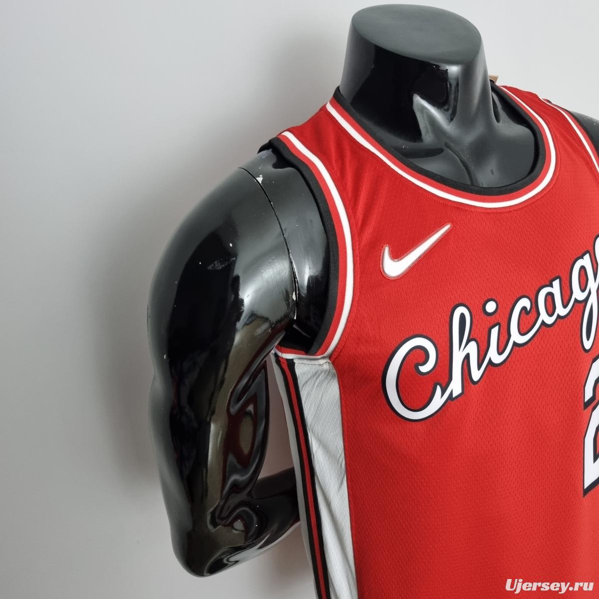 75th Anniversary 2022 Season Chicago Bulls BALL #2 City Edition Red NBA Jersey