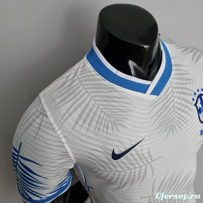 2022 Brazil Player Version Classic White Soccer Jersey