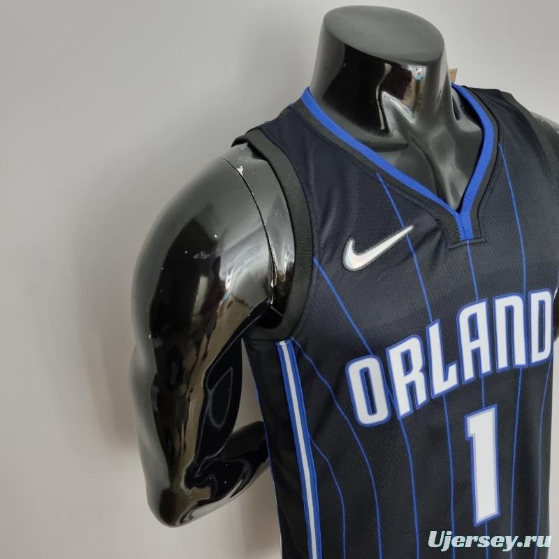 75th Anniversary McGrady #1 Orlando Magic Black NBA Jersey