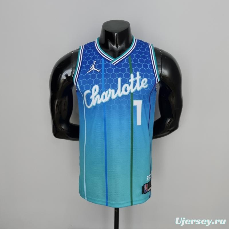2022 BALL#1 Charlotte Hornets City Edition Blue NBA Jersey